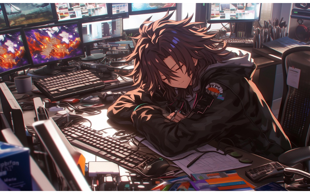 A tech genius at work 